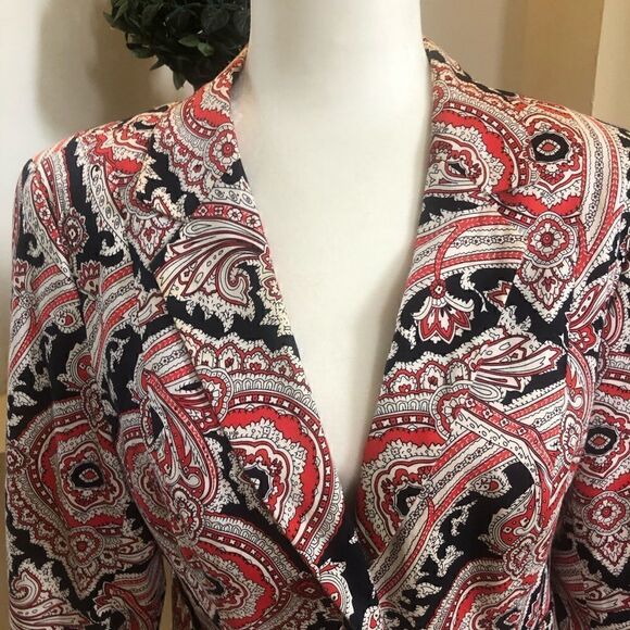 Beautiful Red White & Blue Vintage lined blazer Americana 4th of July Women’s 14 - Picture 8 of 16
